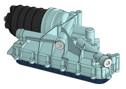 Oil filter module with heat exchanger for KAMAZ P6 engine