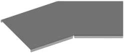 Cover of horizontal 30 degrees angle of self-supporting cable girder KLY 000 U30, with overall dimensions from 150 mm up to 1000