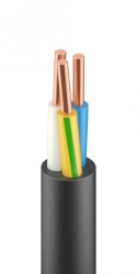 Cable with sheathed insulation in a protective hose made of polyvinylchloride plasticate of reduced flammability in cold-resista