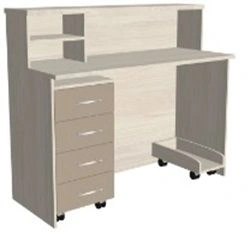 Nurse's straight post with a pedestal cabinet KSPm 1-02