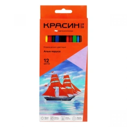 Coloured pencils Krasin "Scarlet Sails", 12 colours, sharpened, cardboard. pack.