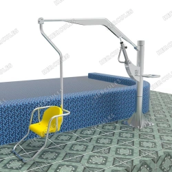 Hydraulic high-sided pool lift for use in swimming pools