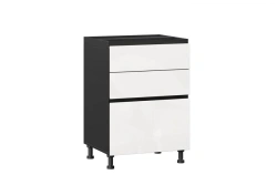 Sherwood LD.281130.000 Kitchen cabinet front 600 with 3 drawers LUX (4) (White gloss/Black )