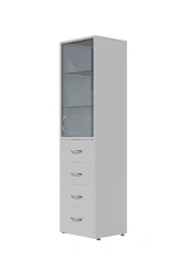 SHMYa SKB-1S Medical cupboard single-leaf two-section with drawers