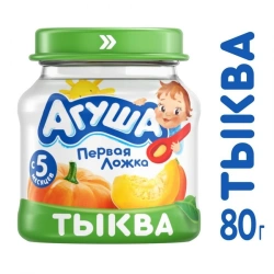 Puree of pumpkin homogenised t.zn. "Agusha", 80 g. "Agusha", 80 g