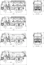 Combined KMD-6522S harvesting machine on the basis of KAMAZ-6522-53 dump truck