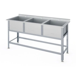 Floor three-section washing bath 1560x600x820MM 320MM stainless steel