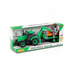 Tractor "Progress" inertial forest truck (green) (in the box), Article 96487