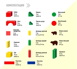 Children's tabletop wooden construction set BIRTH TO SCHOOL - 102 elements