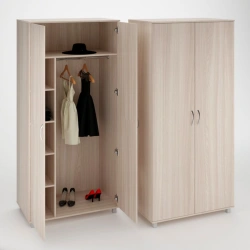 Cupboard with shelves and chrome-plated rod