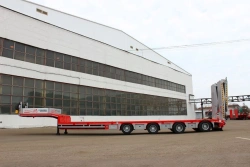 Semitrailer Tverstroimash 993941 modification 0022 - platform with double folding hydraulic ramps