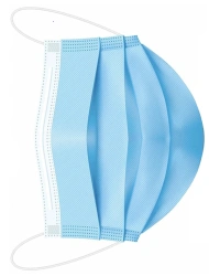 Universal mask with elastic bands/ties from the set of disposable medical non-sterile insulating clothing.
