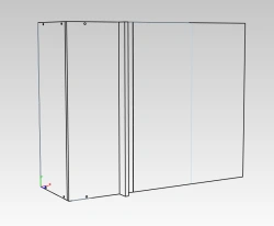 Corner hinged dish cabinet