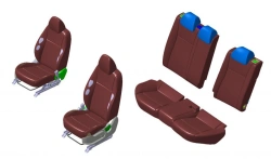 Car seats FB Cross (SOLARIS KRX): left front, right front, rear.