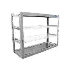 Rack for glasses STANDARD SKSN-2KS-M (chrome. nets, stainless steel frame collapsible), 905x315x560 mm