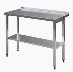 Table, stainless steel, open, with edge, 1000x600x850 mm