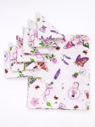 Canteen and kitchen articles in sets and separate items: napkins of mixed fabrics