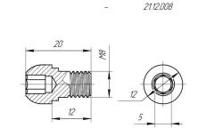 ?????-????????. Length 20mm, No. 21.12.008