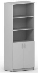 Open cupboard with display cabinets