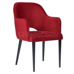 Chair Rosa upholstered on wooden legs with armrests