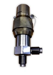 Corrosion-resistant steel angled safety valve DN 20 PN 63 GKLI.494141.001 with forced bursting