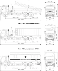 Dump trucks without CMU with diesel engine, GVW more than 20t, type 57563 modifications :57530N on KAMAZ chassis mo