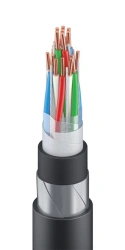 Cable for signalling and interlocking, with water-blocking elements, not spreading combustion, in sheath or protective hose