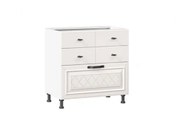 Marina LD.273160.000 Front set for kitchen cabinet 800 with 3 drawers (4) (Alabaster )