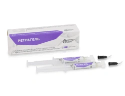 Gel for gingival retraction before taking an impression from a tooth and stopping weak gingival bleeding "Retragel".