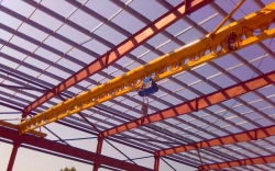 Electric single girder overhead travelling bridge crane with load capacity from 0.5 t to 20 t in general industrial version, typ