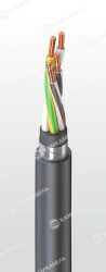 Power cable with copper conductors insulated with polyvinylchloride plasticate of reduced fire hazard for voltage 660, 1000