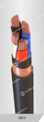Power cable with copper conductors, insulation made of polyvinylchloride plastic for voltage 0,66; 1 kV of mark VVGE