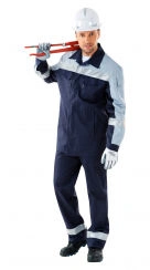 Special men's clothing for protection against static electricity, general industrial pollution and mechanical effects.