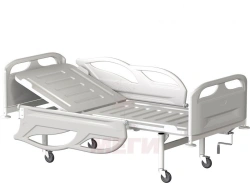 KF0-01-"MSC" (MSC-6101) - General hospital bed with a headrest, on wheels, complete with slatted side rails made of ma