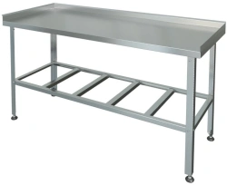 Cutting table with three sides, shelf-lattice SRP-3-0,6/0,6 (stainless steel)