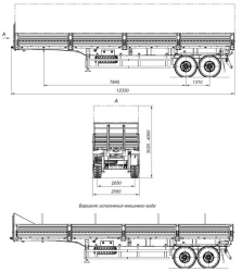 Semi-trailer 9408 biaxial cargo trailer with axles PLANT 1201-2410002T with load capacity 12 tonnes