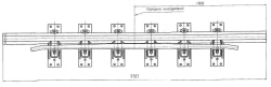 Rail of cross rail type P65 grade 1/7 with counter rail of the project 2690.08.030-02