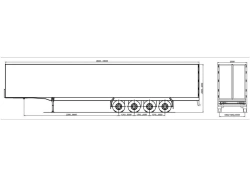 Flatbed semi-trailer type 8785H2 on axle MD.?2?1850?9??120?13 (gable axle) or on axle MD.?1?2050?9??120?13 (single axle) with