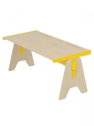 Adjustable double-seat desk / yellow