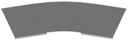 Radius cover of horizontal corner 30 degrees of cable trunking KLO 000 U30, with overall dimensions from 150 mm up to 1000 mm, w