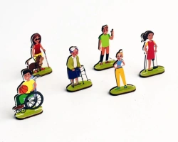 Small set of figures of people with disabilities
