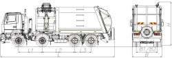 Side-loading rubbish truck model MK-3555-14