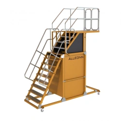 Ladder platform with adjustable platform height mobile aluminium LPRA-3.1