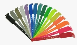 Vinyl disposable wristband with plastic clasp