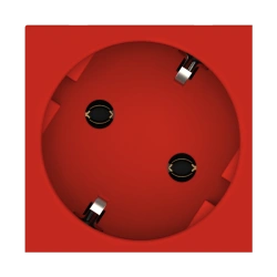 CADUCEUS ALING HIDE 45x45, 16A, 250V~ modular 45x45, without grounding, with 45-degree plug, red