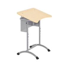 Single-seat height-adjustable pupil's desk with adjustable table top angle Art: ATURP1