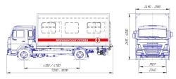 Medical service van on the chassis of vehicles, type 57503 modification: 57503Z on the basis of KAMAZ chassis modification 4308-