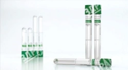 Vacuum tube for venous blood collection "ZDRAVMEDTECH" filled with heparin salt with separating gel: heparin lithium with