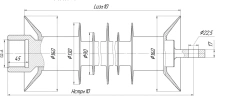 Fixation rod insulator with ribbed sheath made of organosilicon rubber FSPKr 120-25/1,3-P-G2