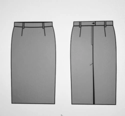 Women's uniform summer skirt for supervisors and conductors of company trains